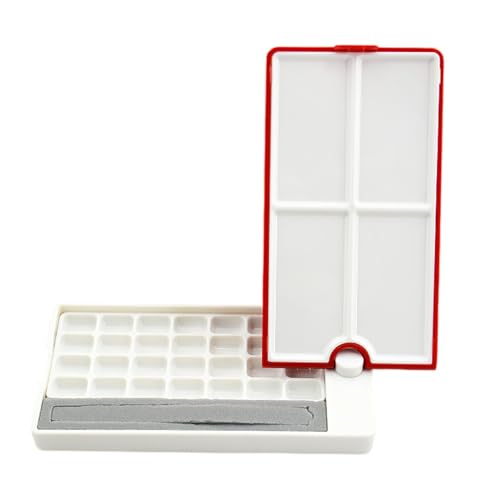 Leere Aquarell-Palette, Farbtablett, Palette, Roating Palette, Malkoffer, Reise-Kunstbedarf für Aquarellmalerei, Roating Malerei, Farbtablett, leere Aquarell-Palette, Aquarell-Palette, halbe Pfannen Leere Aquarell-Palette, Farbtablett, Palette, Roating Palette, Malkoffer, Reise-Kunstbedarf für Aquarellmalerei, Roating Malerei, Farbtablett, leere Aquarell-Palette, Aquarell-Palette, halbe Pfannen von XINYIN
