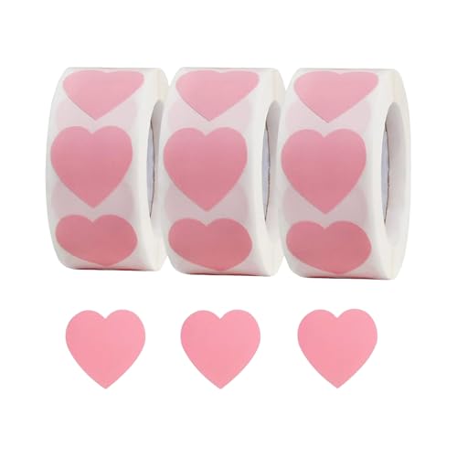 Valentinstags-Aufkleber, Herz-Aufkleber für Valentinstag, Karte, Briefumschlag, selbstklebende Verpackungsetiketten, 1500 Stück Valentinstags-Aufkleber, Herz-Aufkleber für Valentinstag, Karte, Briefumschlag, selbstklebende Verpackungsetiketten, 1500 Stück von XINYIN