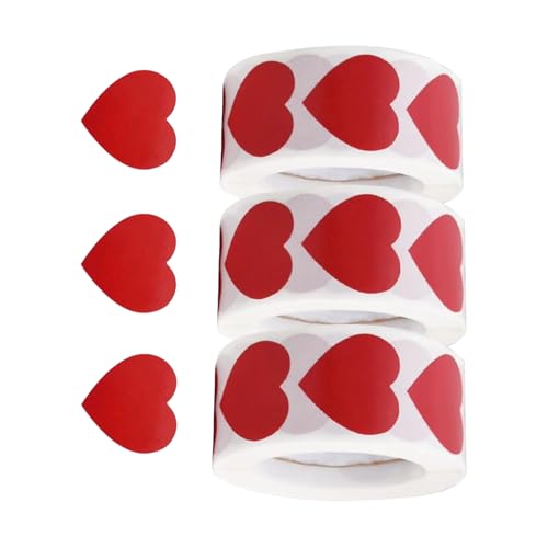 Valentinstags-Aufkleber, Herz-Aufkleber für Valentinstag, Karte, Briefumschlag, selbstklebende Verpackungsetiketten, 1500 Stück Valentinstags-Aufkleber, Herz-Aufkleber für Valentinstag, Karte, Briefumschlag, selbstklebende Verpackungsetiketten, 1500 Stück von XINYIN