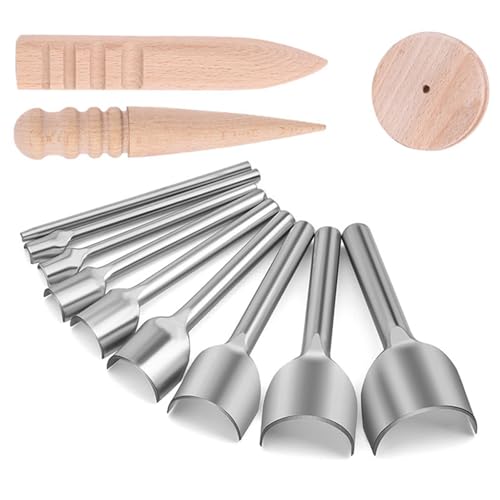 XINYIN 12-teiliges Halbrundschneider-Set für Lederband, Gürtel, Geldbörse, Tasche, Holz, Leder, Handwerk, Kantenpolierer, Set von XINYIN
