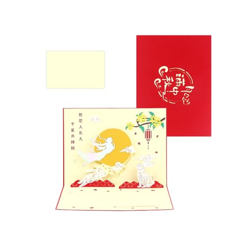 XINYIN Aufwendige Popup-Karte zum Mondfest, aufwendige 3D-Herbst-Festival-Karte für unvergessliche Familien- und Freundentreffen von XINYIN