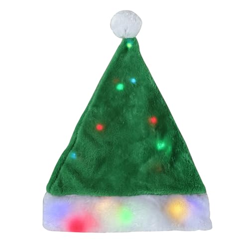 XINYIN Blinkende Weihnachtsmützen für Kinder, beleuchtete Weihnachtsmannmütze, strahlende Feste, Kopfbedeckung, geeignet für Erwachsene und Kinder von XINYIN