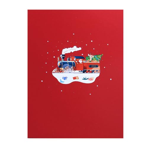 XINYIN Deliacte Weihnachten Zugkarte Schöne Faltbare 3D Weihnachten Zug Karte für Party Dekoration Oder Zubehör von XINYIN