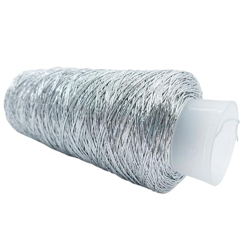 XINYIN Funkelndes Metallic-Garn, Häkelgarn, Strickgarn, Polyestergarn, 200 g/Rolle, für Geldbörse, Tasche, Anhänger, Schlüsselanhänger von XINYIN