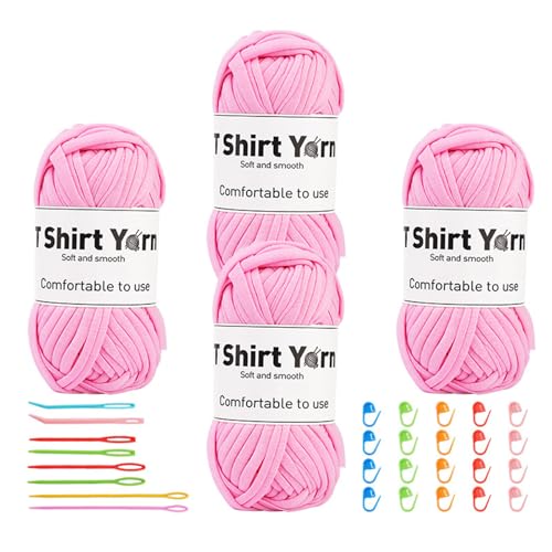 XINYIN Häkelgarne für Anfänger, Häkelgarne, 20 Farben, inkl. Nadel mit gebogener Spitze, Stricknadel mit großem Öhr von XINYIN