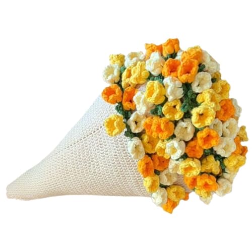 XINYIN Handgefertigtes Häkelblumendecken-Set mit Schritt-für-Schritt-Videoanleitung (evtl. nicht in deutscher Sprache) für Anfänger und Erwachsene, handgefertigte Blumenstraußdecke von XINYIN