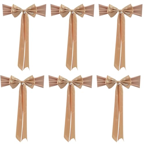 XINYIN Hochzeitsstuhl-Rückenlehne, Dekoration, Band mit langem Schwanz, für Hochzeiten, Partys, Bankette, Dekorationen, 1/6 Stück Stuhlschärpen XINYIN Hochzeitsstuhl-Rückenlehne, Dekoration, Band mit langem Schwanz, für Hochzeiten, Partys, Bankette, Dekorationen, 1/6 Stück Stuhlschärpen von XINYIN