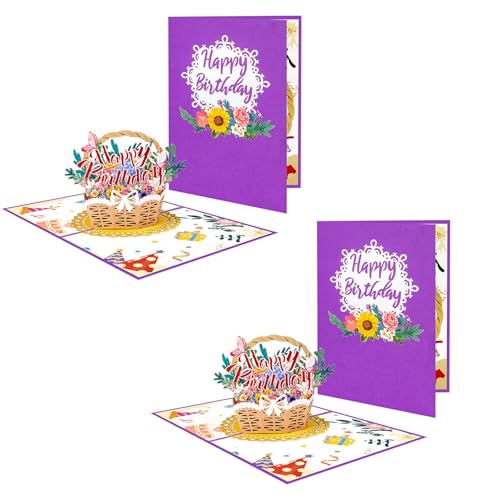 XINYIN Mehrschichtige 3D-Geburtstagskarte mit pastoralem Blumenkorb, handgefertigtes Papierhandwerk für jede Feier XINYIN Mehrschichtige 3D-Geburtstagskarte mit pastoralem Blumenkorb, handgefertigtes Papierhandwerk für jede Feier von XINYIN