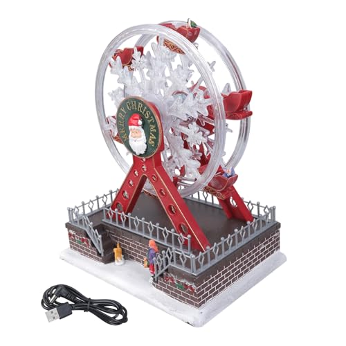 XINYIN Musikspieluhr mit drehbarem Skywheel, dekorative Spieluhr, 360-Grad-LED-Lichter, USB-Netzteil für Kinder, LED-Licht, Urlaub, Riesenrad, Spieluhr von XINYIN