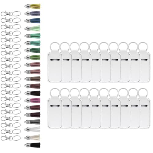 XINYIN Sublimations-Lippenstift-Halter, Rohlinge, Set enthält 20 Wärmetransfer-Neopren-Lippenstift-Halter, 20 Quasten und Schlüsselanhänger, Neopren-Lippenbalsam, Schlüsselanhänger XINYIN Sublimations-Lippenstift-Halter, Rohlinge, Set enthält 20 Wärmetransfer-Neopren-Lippenstift-Halter, 20 Quasten und Schlüsselanhänger, Neopren-Lippenbalsam, Schlüsselanhänger von XINYIN