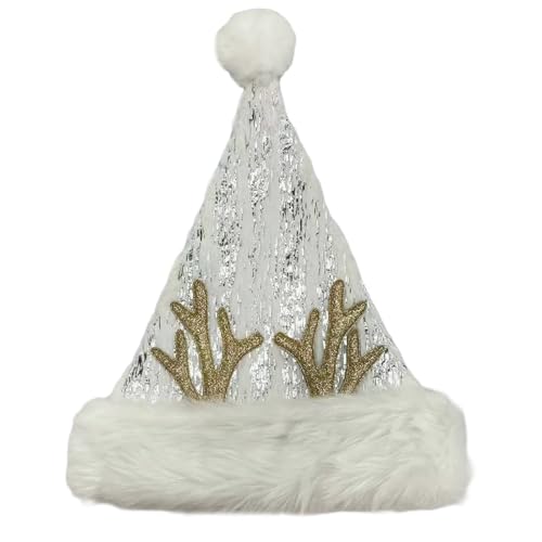 XINYIN Weihnachtsparty-Weihnachtsmannmütze mit Hirschhorn, für alle Altersgruppen, spitz, Familientreffen, warme Weihnachtsmannmütze, Festival-Thema, Kopfschmuck von XINYIN