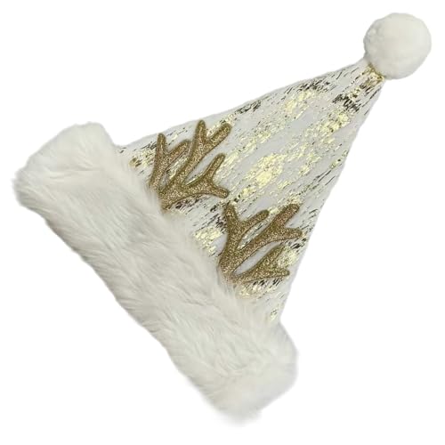 XINYIN Weihnachtsparty-Weihnachtsmannmütze mit Hirschhorn, für alle Altersgruppen, spitz, Familientreffen, warme Weihnachtsmannmütze, Festival-Thema, Kopfschmuck XINYIN Weihnachtsparty-Weihnachtsmannmütze mit Hirschhorn, für alle Altersgruppen, spitz, Familientreffen, warme Weihnachtsmannmütze, Festival-Thema, Kopfschmuck von XINYIN
