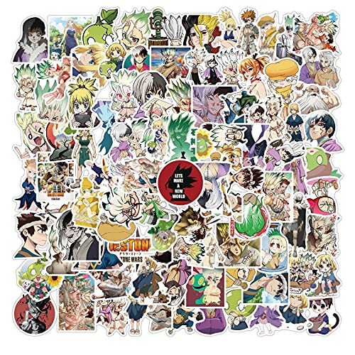 100 Teile/los Dr Stones Aufkleber Wasserdicht Vinyl Anime Aufkleber Aufkleber für Laptop Wasserflasche Gitarre Reise Geschenk für Kinder Teens Erwachsene Mädchen Jungen von XINYUEST