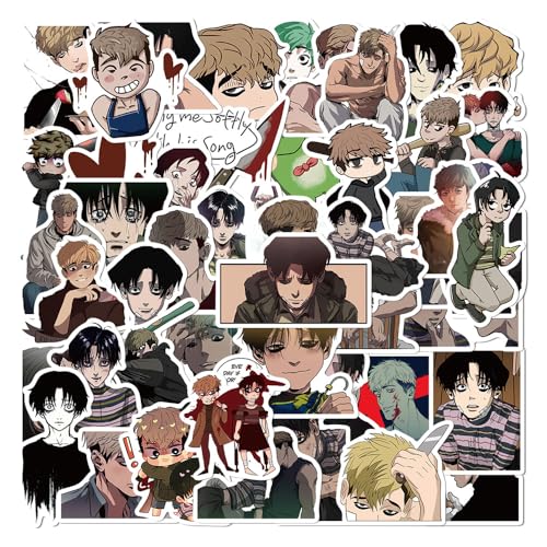 50 Stück/Lot Killings Stalkings-Aufkleber, wasserdichte Vinyl-Anime-Aufkleber für Laptop, Wasserflasche, Gitarre, Reisegeschenk für Kinder, Teenager, Erwachsene, Mädchen, Jungen von XINYUEST