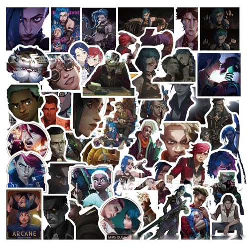 50 Teile/los Arcanes Aufkleber Wasserdichte Vinyl Anime Aufkleber Aufkleber für Laptop Wasserflasche Gitarre Reise Geschenk für Kinder Teens Erwachsene Mädchen Jungen von XINYUEST