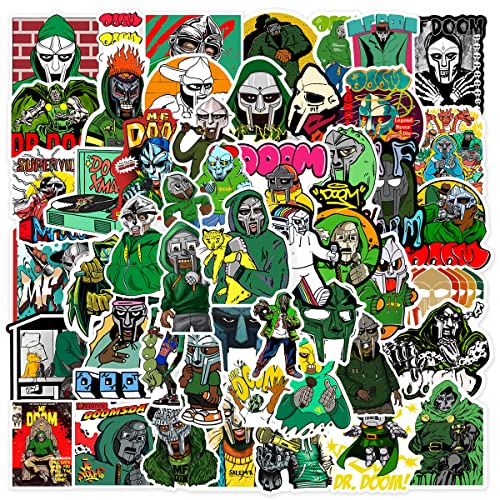 50 Teile/los Mf Dooms Aufkleber Wasserdichte Vinyl Anime Aufkleber Aufkleber für Laptop Wasserflasche Gitarre Reise Geschenk für Kinder Teens Erwachsene Mädchen Jungen von XINYUEST