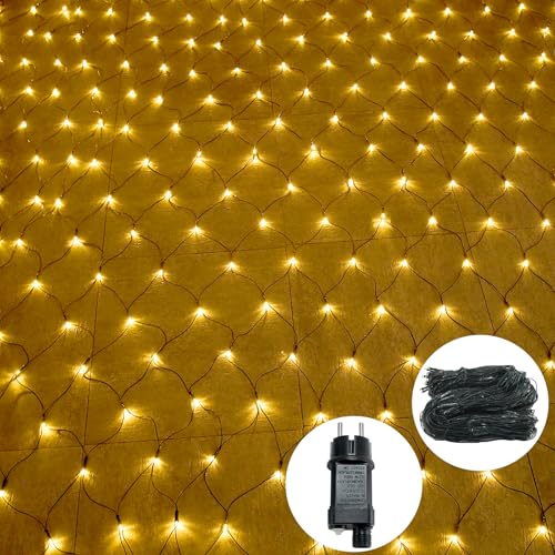 XINZI Lichternetz Außen 6x4m, Lichterkette Außen 8 Modi Lichtervorhang innen, lichterkette netz mit Stecker, lichternetz innen weihnachtsbeleuchtung, led netz für Weihnachten Halloween, Warmweiß XINZI Lichternetz Außen 6x4m, Lichterkette Außen 8 Modi Lichtervorhang innen, lichterkette netz mit Stecker, lichternetz innen weihnachtsbeleuchtung, led netz für Weihnachten Halloween, Warmweiß von XINZI