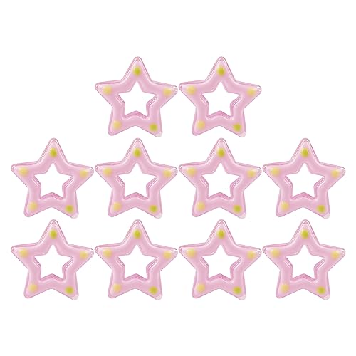 10 Stück fünfzackige Stern-Armbänder, Perlen, Halloween, leuchtend, handbemalt, Acryl, Handy-Perlenmaterial, fünfzackige Sternperle von XINgjyxzk
