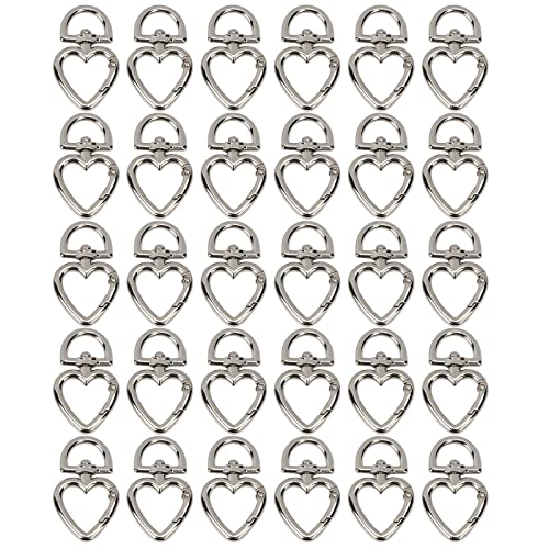 30 Stück Herz-Drehschnallen, Zinklegierung, Schlüsselanhänger-Schnallen, Herz-Metallschnalle von XINgjyxzk