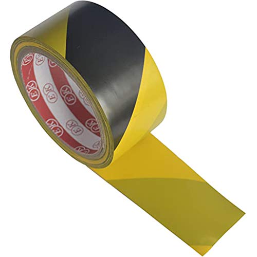 Starker Aufkleber, schwarz, gelb, Sicherheitswarnband, Boden-Klebeband für soziale Distanzierung, Verpackungsband mit Spender, 5,1 cm von XINgjyxzk