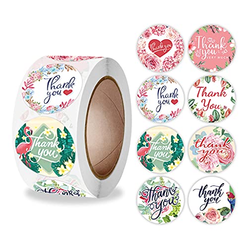 XINgjyxzk 500 Stück exquisite runde Etiketten mit Blumenmuster, ideal für Babypartys, Brautpartys, Hochzeiten, Umschläge, Flaschen von XINgjyxzk