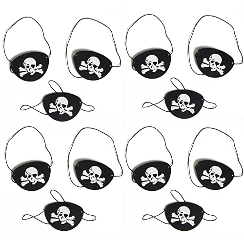 XINgjyxzk Piraten-Augenklappen, für Halloween, Party, Dekoration, Weihnachten und Kinderparty, schwarzes Totenkopfauge, Piratenauge für Kinder, Party, Skelettauge, 12 Stück von XINgjyxzk
