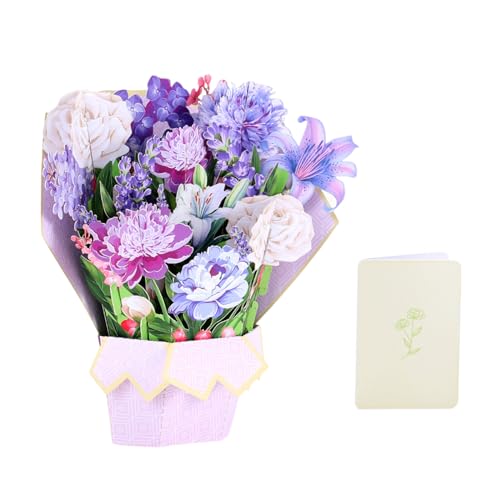 XINgjyxzk Pop-up-Blumensträuß-Karten mit abnehmbaren Papierblumenkarten, 3D-Blumensträuße, Pop-up-Grußkarte, Blumensträuße, 3D-Popup-Grußkarten von XINgjyxzk