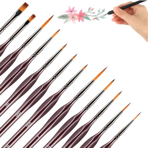 12 Stück Pinselset Malen Malpinsel für Künstler Pinsel Set für feine Details Extra Fein Sptize Pinselset Miniatur Pinsel Spitze Spitze Künstlerpinsel für Strichmalerei, Acryl, Aquarell,Ölgemälde 12 Stück Pinselset Malen Malpinsel für Künstler Pinsel Set für feine Details Extra Fein Sptize Pinselset Miniatur Pinsel Spitze Spitze Künstlerpinsel für Strichmalerei, Acryl, Aquarell,Ölgemälde von XIONGXIAOZHI