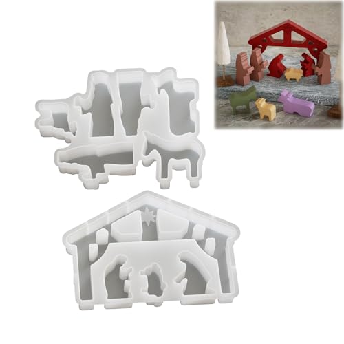 2 Stück Krippe Silikon Gießform, Silikonformen Gießformen, Krippenfiguren Gießform, Giessformen Silikon für Weihnachten DIY Handwerk, Kerzen, Gips 2 Stück Krippe Silikon Gießform, Silikonformen Gießformen, Krippenfiguren Gießform, Giessformen Silikon für Weihnachten DIY Handwerk, Kerzen, Gips von XIONGXIAOZHI
