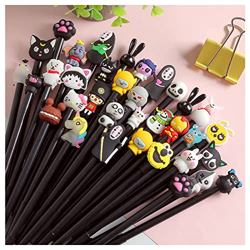 20 Stücke Gel Pen Cartoon Random Cartoon Gelschreiber Schwarz Student Schreibwaren Pen Kawaii Gel Stift Kugelschreiber Cartoon-Tier-Stifte FüR Schulen Mit Unisex-Stifteetui (Zufällige Versendung) von XIONGXIAOZHI