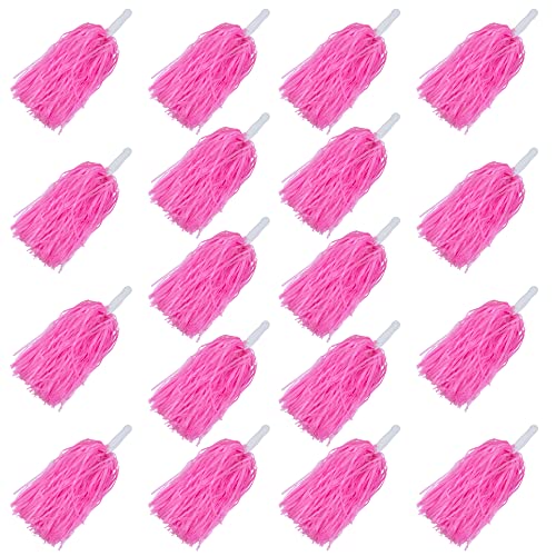 XIPEGPA Cheerleader-Pompons, Kunststoff, Cheerleader-Pompons, für Sport, Mannschaften, Tanzen, Party, Fußball, Basketball, Geist, Sport, Bühne, Performance, Feier, 18 Stück (Rosa) von XIPEGPA