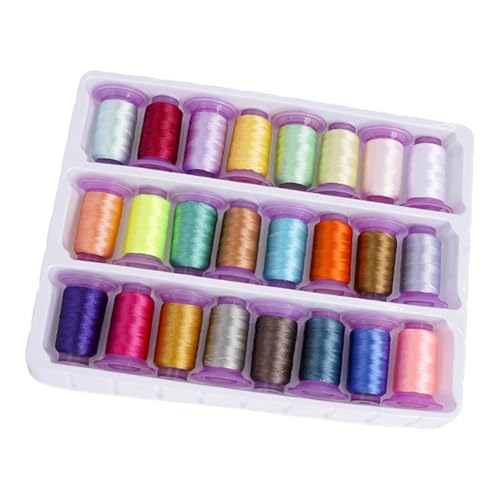 24 Spulen Stickgarn Polyester Garn je 274 m für Nähmaschinen, Handnähen, Sticken, Quilten, Handwerk 24 Spulen Stickgarn Polyester Garn je 274 m für Nähmaschinen, Handnähen, Sticken, Quilten, Handwerk von XITEA