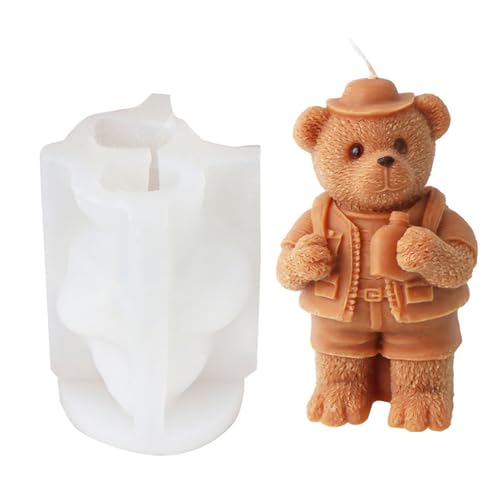 3D Bär Silikonform für kreative Kerzenherstellung, flexibel und einfach zu dekorieren für Handwerk und Dekorationen von XITEA