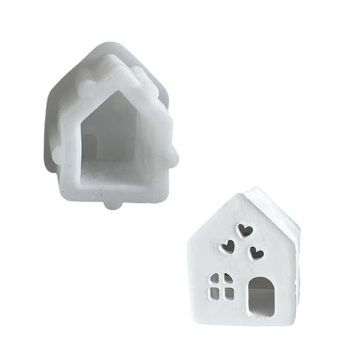 3D-Haus-Teelichthalter-Form, Heimdekoration, Enthusiasten, Silikonform für kleine Häuser, Teelichthalter 3D-Haus-Teelichthalter-Form, Heimdekoration, Enthusiasten, Silikonform für kleine Häuser, Teelichthalter von XITEA