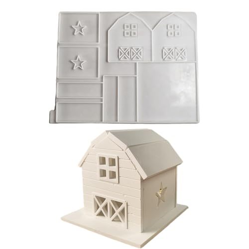 3D-Silikonformen, Miniatur-Hausform, stabiler Hauseinsatz, Ornament, Silikonform zum Basteln, einzigartige Ferienhäuser von XITEA