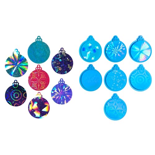 7 x Weihnachts-Silikonharz-Formen, runde Epoxid-Formen für Baumschmuck, Basteln und Schmuck-Schlüsselanhänger 7 x Weihnachts-Silikonharz-Formen, runde Epoxid-Formen für Baumschmuck, Basteln und Schmuck-Schlüsselanhänger von XITEA