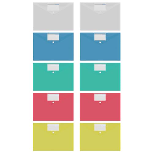 Dokumentenmappen, Dokumentenmappen mit Druckknöpfen, transparent, 10 Stück Dokumentenmappen, Dokumentenmappen mit Druckknöpfen, transparent, 10 Stück von XITEA