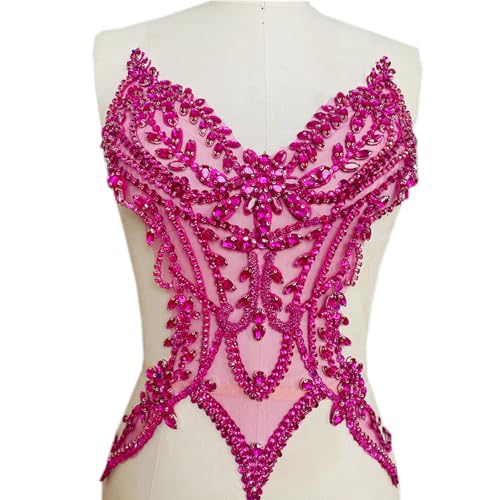Handperlen-Aufnäher zum Aufnähen mit Glas-Strasssteinen, Stoffzubehör für Hochzeit, Braut, Kleid, Dekoration Handperlen-Aufnäher zum Aufnähen mit Glas-Strasssteinen, Stoffzubehör für Hochzeit, Braut, Kleid, Dekoration von XITEA