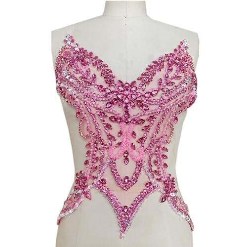 Handperlen-Aufnäher zum Aufnähen mit Glas-Strasssteinen, Stoffzubehör für Hochzeit, Braut, Kleid, Dekoration Handperlen-Aufnäher zum Aufnähen mit Glas-Strasssteinen, Stoffzubehör für Hochzeit, Braut, Kleid, Dekoration von XITEA