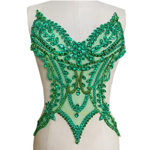 Handperlen-Aufnäher zum Aufnähen mit Glas-Strasssteinen, Stoffzubehör für Hochzeit, Braut, Kleid, Dekoration Handperlen-Aufnäher zum Aufnähen mit Glas-Strasssteinen, Stoffzubehör für Hochzeit, Braut, Kleid, Dekoration von XITEA