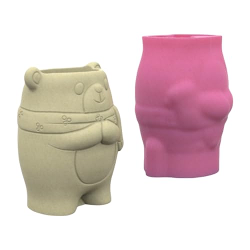 Praktische Bären-Blumentöpfe, stabile Silikonform, Zement, Gips, Bastelzubehör für Garten und Innendekoration von XITEA