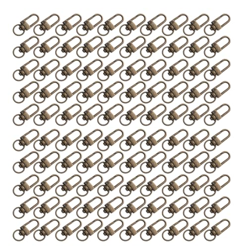 Praktische Metall-Karabiner-Clips, Wirbel, Trigger, Schlüsselhaken für Schmuckherstellung und Schlüsselaufbewahrung, 100 Stück Praktische Metall-Karabiner-Clips, Wirbel, Trigger, Schlüsselhaken für Schmuckherstellung und Schlüsselaufbewahrung, 100 Stück von XITEA