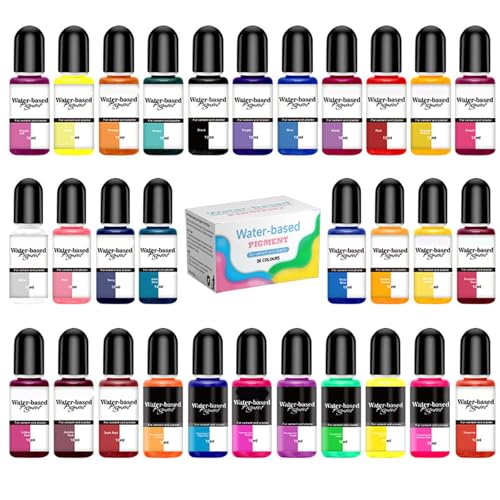 Tinten-Set mit 30 Flaschen, Epoxidharz, Farbstoff, Schmuckherstellung, intensive Pigmentfarben, geeignet zum Basteln und für Schmuck Tinten-Set mit 30 Flaschen, Epoxidharz, Farbstoff, Schmuckherstellung, intensive Pigmentfarben, geeignet zum Basteln und für Schmuck von XITEA