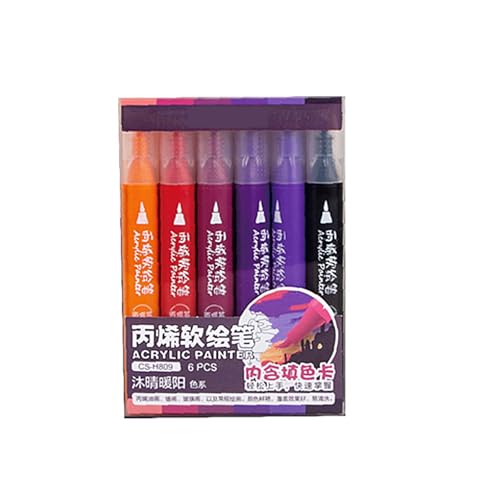 XITEA Acrylfarben-Marker, Acrylfarbe, Pinselspitze für Zeichnen, Kartenherstellung, Scrapbooking, Journaling, Malbuch, Marker, 6 Farben XITEA Acrylfarben-Marker, Acrylfarbe, Pinselspitze für Zeichnen, Kartenherstellung, Scrapbooking, Journaling, Malbuch, Marker, 6 Farben von XITEA