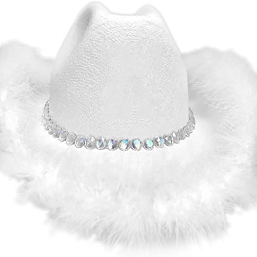 XITEA Cowgirl-Hut mit Feder, Cowboyhut, Junggesellinnenabschied, Brautparty von XITEA