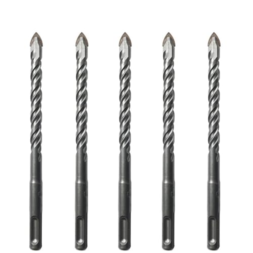 5-teiliges Bohrer-Set for Glas, Keramik, Fliesen, Beton, 6/8/10/12 mm, Hartmetallspitze, SDS Plus, 160 mm, Steinbohrer(10mm(5PCS)) von XIUEQVS