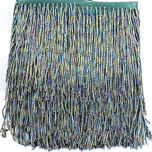 XIUPO 10 cm Glasperlenfransen für Lampen, Kostümbesatz, Kunsthandwerk, 1 Yard, Silber, Hochzeit, Abschluss, Feierliche Anlässe XIUPO 10 cm Glasperlenfransen für Lampen, Kostümbesatz, Kunsthandwerk, 1 Yard, Silber, Hochzeit, Abschluss, Feierliche Anlässe von XIUPO