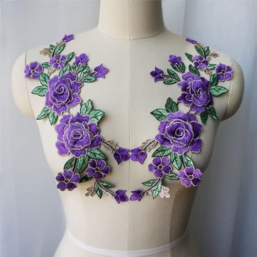 2PCS Rote Rose Blau Lila 3D Blumen Gestickte Kleid Applikationen Spitze Stoff Kragen Nähen Patches Für Hochzeit Dekoration DIY 2PCS Rote Rose Blau Lila 3D Blumen Gestickte Kleid Applikationen Spitze Stoff Kragen Nähen Patches Für Hochzeit Dekoration DIY von XIUPO