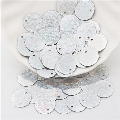 Pailetten-Pailletten, 15 mm, flach, groß, rund, PVC, lose Pailletten, Nähzubehör mit 1 Seitenloch, 10 g Pailetten-Pailletten, 15 mm, flach, groß, rund, PVC, lose Pailletten, Nähzubehör mit 1 Seitenloch, 10 g von XIUPO