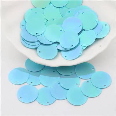 Pailetten-Pailletten, 15 mm, flach, groß, rund, PVC, lose Pailletten, Nähzubehör mit 1 Seitenloch, 10 g von XIUPO